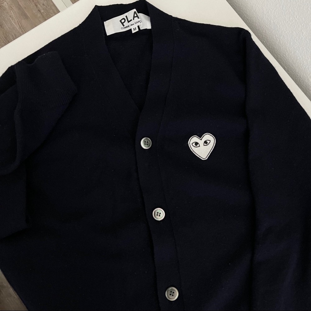 CDG PLAY Navy Cardigan